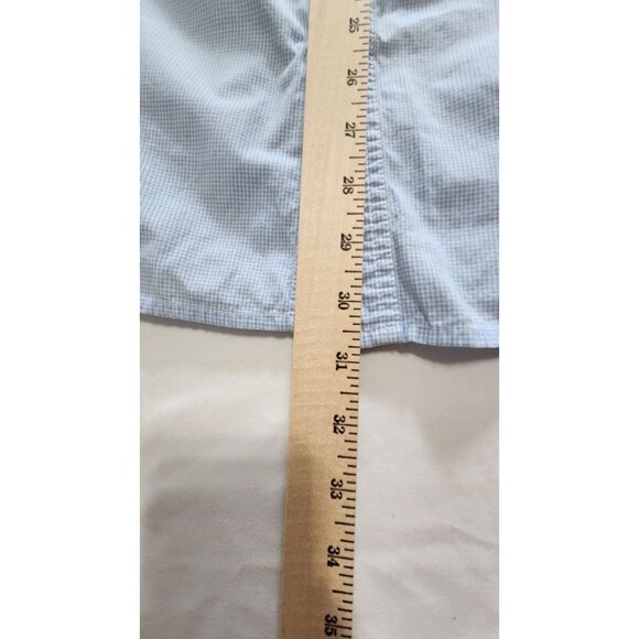 Guy Harvey Button Down Shirt L Blue Cotton Check Marlin Logo Coastal Fishing - Picture 8 of 9